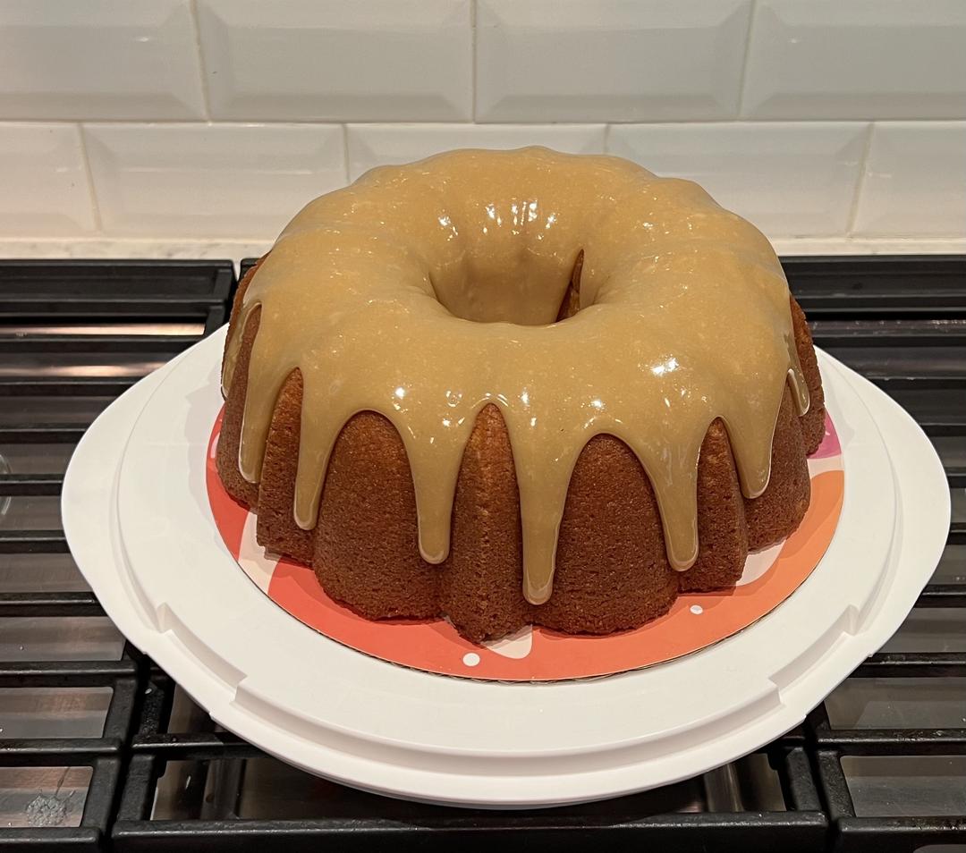 Brown Butter Pound Cake with Caramel Glaze